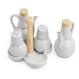 Kit Galheteiro Porcelana Porta Vinagre E Azeite Galeteiros