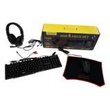 Kit Gamer Completo 4 Em 1 Teclado Mouse Headset Mouse Pad