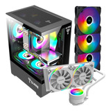 Kit Gamer Gabinete 3 Ventoinhas Led Water Cooler 250w