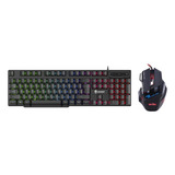 Kit Gamer Luminoso Teclado Semi Mecânico Mouse Mousepad