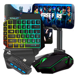 Kit Gamer Mobilador Celular Teclado Mouse Tripé Usb Rgb Otg