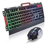 Kit Gamer Profissionl Teclado E Mouse Exbom BK G3000 Com Iluminação LED Acabamento Em Metal Usb 2 0 Preto