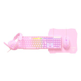 Kit Gamer Rosa Teclado