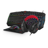 Kit Gamer Teclado E Mouse, Headset E Mousepad Havit Kb502cm Cor Do Mouse Preto Cor Do Teclado Preto