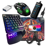 Kit Gamer Teclado One Hand E Mouse   Kit Cel   Mouse Pad