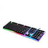 Kit Gamer Teclado Semi Mecânico Luminoso Abnt2 Mouse Rgb 