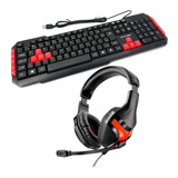 Kit Gamer Teclado Usb Fone Gamer Warrior Multilaser Cor De Teclado Preto Idioma Português Brasil
