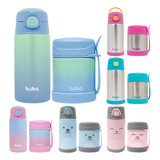 Kit Garrafa Térmica Pote Térmico Buba P Frutas Com Colher