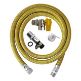 Kit Gas Encanado Mangueira 1mt registro adaptador Macho