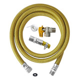 Kit Gas Encanado Mangueira 1mt registro adaptador Macho