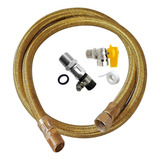 Kit Gas Encanado Mangueira 1mt registro adaptador Macho