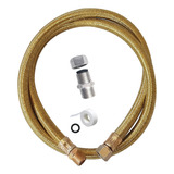 Kit Gas Encanado Mangueira Metálica 1mt Adaptador Macho