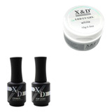 Kit Gel Uv led Unhas Acrigel White 15g Primer E Top Coat X d