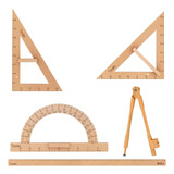 Kit Geométrico Completo 5 Peças Para Quadro Branco