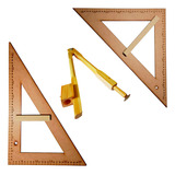 Kit Geométrico Prof Mdf Pinus Compasso Q Bco E 2 Esquadros