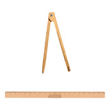 Kit Geometrico Professor 1 Régua 1 Metro 1 Compasso P Giz