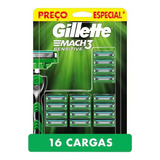 Kit Gillette Mach 3 Sensitive Com Cartucho 16 Refil