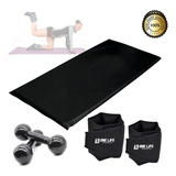 Kit Ginástica Fitness Colchonete Caneleira Halter