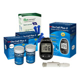 Kit Glicose Monitor 100 Tiras 100 Lancetas Ocp Ii Cor Azul escuro
