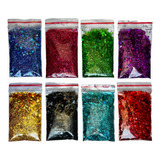 Kit Glitter Holográfico 8 Cores Para Resina Epóxi