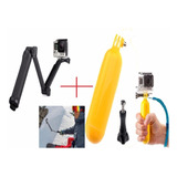 Kit Go Pro Hero Bastão 3 Way Retrátil Tripé flutuante Alça