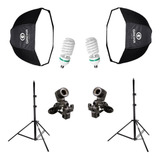 Kit Godox Greika Octabox 80cm Tripés Lâmpadas Soquetes E 27