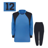 Kit Goleiro Futebol Infantil Camisa E Calça Com Numero 12