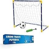 Kit Golzinho Mini Trave Futebol Infantil Gol Brinquedo Para Criança Bola E Bomba De Ar