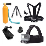 Kit Gopro Hero 10 9 8 7 6 5 Clip Peito Cabeça Flutuador