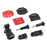 Kit Gopro Hero Suportes Capacete J Hook Curvos E Adesivos