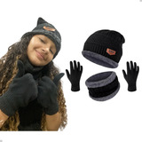 Kit Gorro Touca Inverno Protetor Pescoço Balaclava luva