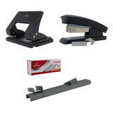 Kit Grampeador Furador E 5000 Grampos 20 Folhas