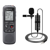 Kit Gravador Voz Áudio Sony Px240 + Microfone De Lapela