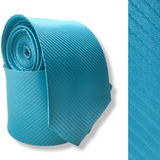 Kit Gravata Lisa Cetim Lenço De Bolso Cetim Azul Tiffany