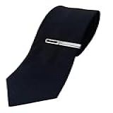 Kit Gravata Slim Prendedor De Gravata PRETO PRATA