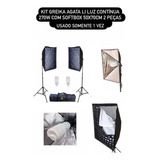 Kit Greika Agata Ii Luz Contínua 270w C Softbox 50x70cm