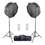 Kit Greika Agata Iii Luz Dupla 270w C Softbox 55cm