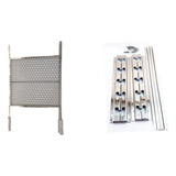 Kit Grelha Moeda Churrasqueira Profunda Suporte Com 4 Tubo