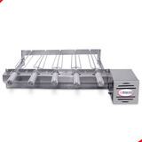 Kit Grill Giratório Inox 5 Espetos Bivolts Único Andar Cor Direito 110v 220v