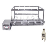 Kit Grill Inox 5 Espetos Especial Para Pré moldadas De 65cm