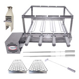 Kit Grill Inox Gira 4 Espetos