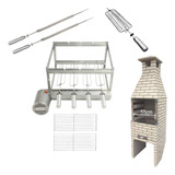 Kit Grill Inox Gira 4 Espetos