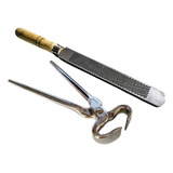 Kit Grosa Cabo De Madeira Turques Aço Inox P Casqueamento
