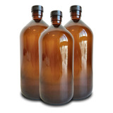 Kit Growler Garrafa Vidro 1 Litro Âmbar Compre 2 Ganhe 1 