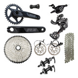 Kit Grupo 11v Completo Absolute K7 Corrente Cubos Freios