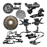 Kit Grupo Relação Shimano 21v 3x7v Completo Freios V brake