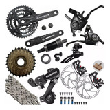 Kit Grupo Transmissão Freio Á Disco Bike 21v Câmbio Shimano