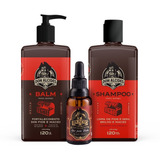 Kit Guarda Don Alcides Balm Shampoo E Óleo Barba Negra