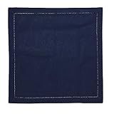 Kit Guardanapo Ponto Ajour 2 Peças 100 Algodão Azul Marinho 2 Peças
