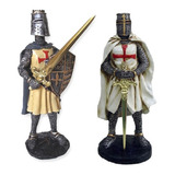 Kit Guerreiro Medieval Templário Escudo E C Espada Resina